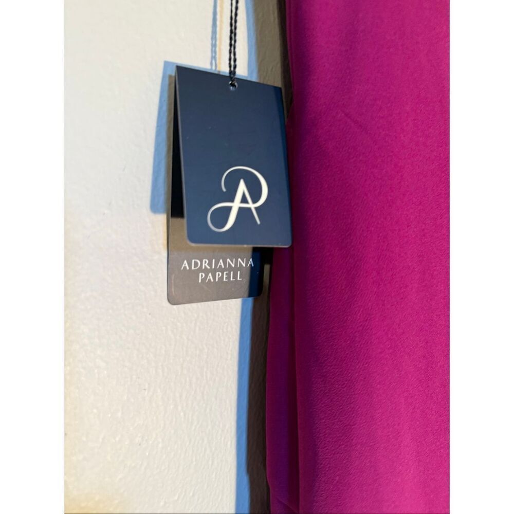 Adrianna Papell Size 6 Off Shoulder Trumpet Formal Gown Fuchsia Purple Pink NWT - Picture 10 of 16